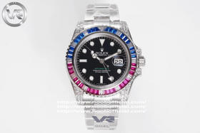 VR超级新品 GMT格林尼治II奢华的另一个新高度 完美复刻还原劳力 士格林尼治型II的密镶钻款——116759系列