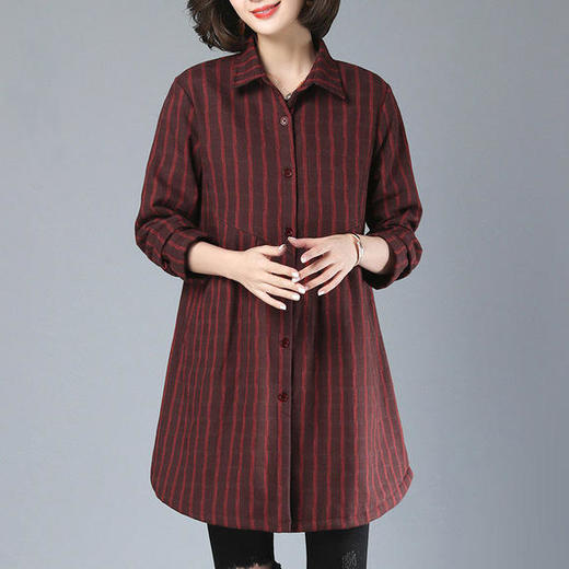 W-6998 加绒衬衫女长袖2020新款秋冬装韩版宽松加厚外套外穿衬衣 商品图2