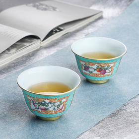 宝瓷林【宝】绿地雕刻三多杯