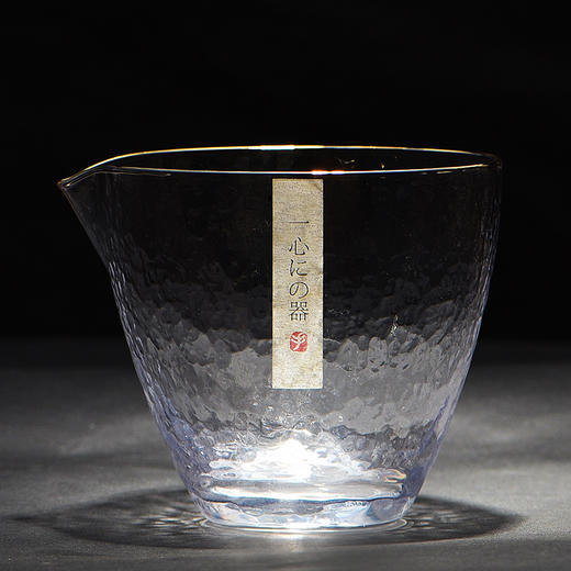 公道杯-玻璃公道杯-锤纹描金公道杯 商品图0