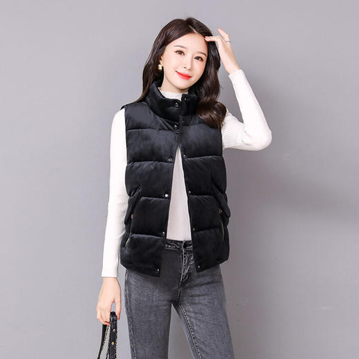 pdd-金丝绒马甲女短款秋冬新款时尚外穿羽绒棉马夹女外搭加厚背心棉服