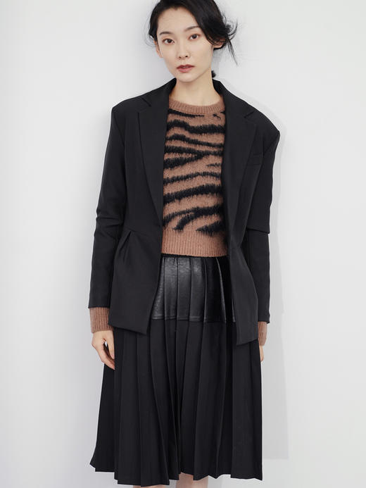 斑马纹棕色时髦小毛衣 商品图2