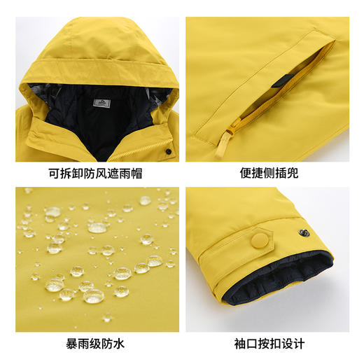 112040110伯希和户外三合一加棉冲锋衣女款秋冬可拆卸潮牌防水加厚保暖外套112040110 商品图3