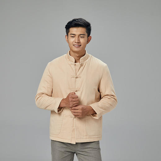 敦煌有机彩棉 素道男士纯棉加厚棉服 2020新款复古秋冬保暖棉袄 商品图3