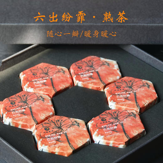 伴手茶礼 2020新品 六出纷霏 普洱熟茶 六瓣茶礼 一瓣一泡  6*30克/盒 天威德成出品 商品图0