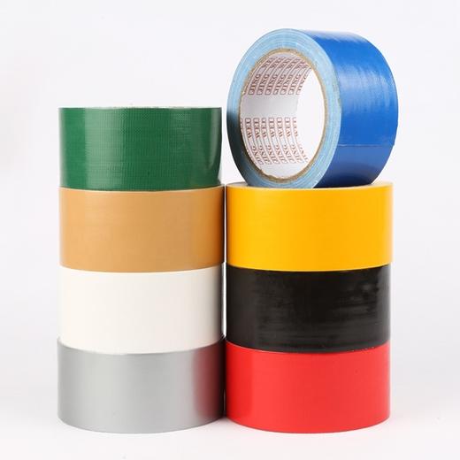 劲威彩色布基胶带 地毯胶 防水diy装饰装修地面无痕补漏黑黄警示胶布 地板保护膜加宽单面大力胶红色婚庆固定胶带48mm宽11米长 商品图10