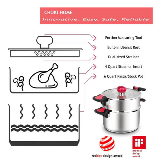 Choiu RED-10 意粉＋蒸篮组合锅 商品图4