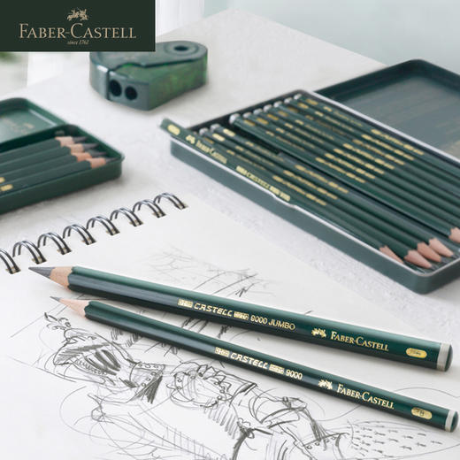德国辉柏嘉 绿系列 “Castell 9000” 素描铅笔铁盒套装 商品图9