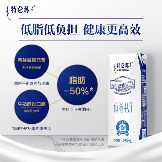 蒙牛 特仑苏 纯牛奶 250ml*16盒 低脂牛奶  整箱 包邮 早餐 牛奶 年货 商品图2