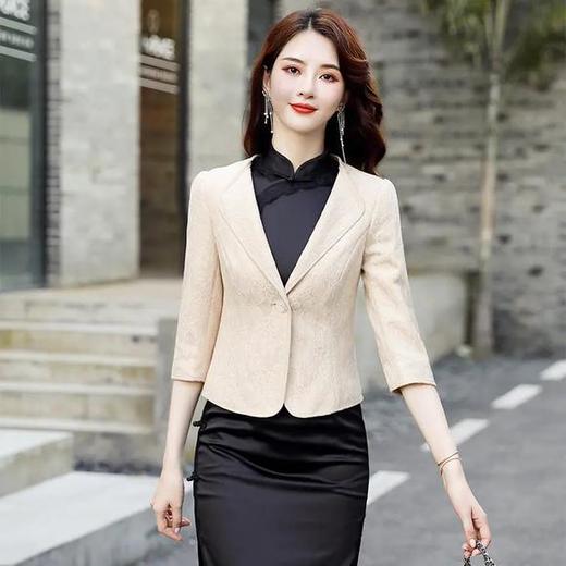 韩版百搭配旗袍裙子外搭蕾丝小西装HR-CME2015AB 商品图1