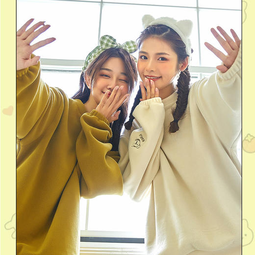 树熊唯唯秋冬新款韩国绒长款家居服套装