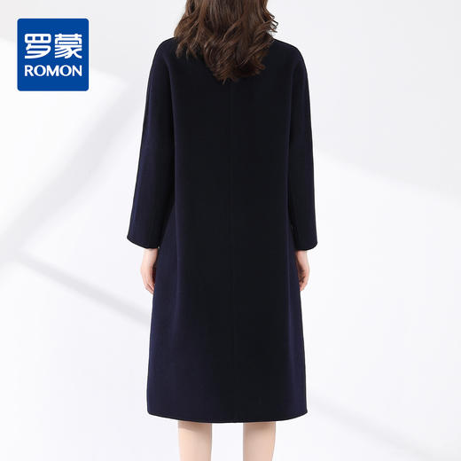 【100羊毛】罗蒙双面呢大衣女中长款西装领时尚纯色羊毛大衣毛呢外套 商品图2