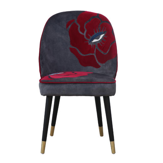 NS家居nsfurniture&SANTU HOME“玫瑰炸弹”艺术原创设计布艺餐椅单椅NSDC-1256C STH RB 商品图0