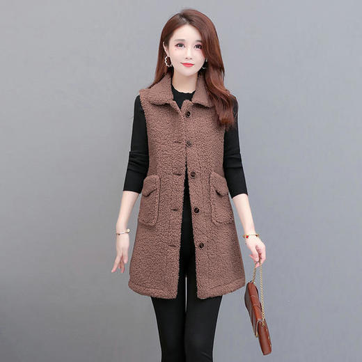 YWE-LD20B58仿羊羔毛时尚减龄马甲外套 商品图1