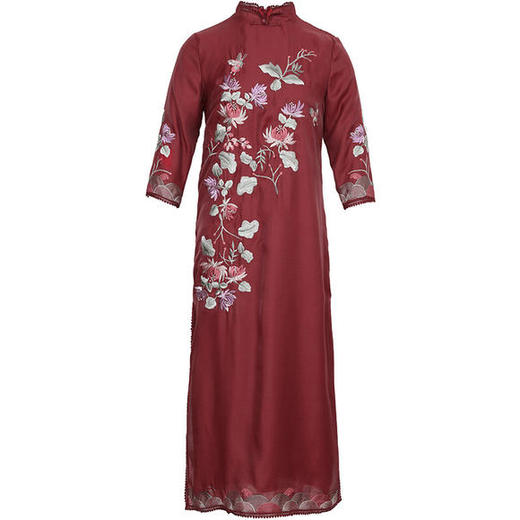 KDS-1282秋季新款民族风复古立领连衣裙 商品图4