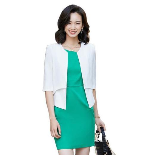 XZ-X129时尚一粒扣西装外套背心裙职业两件套 商品图4