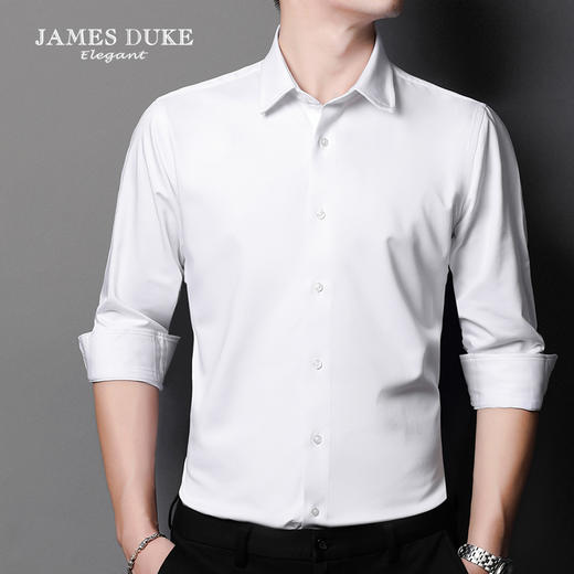 JAMES KINGDOM占姆士男士商务 内里拉绒初春保暖长袖衬衫 1款4色 商品图0