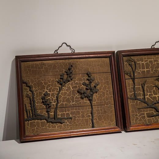 清代  漆地“铁树开花”挂屏（一套四件） 商品图2