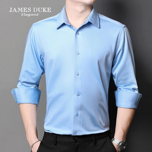 JAMES KINGDOM占姆士男士商务 内里拉绒初春保暖长袖衬衫 1款4色 商品图2