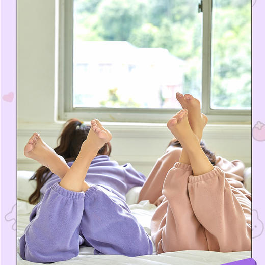 树熊唯唯秋冬新款韩国绒长款家居服套装