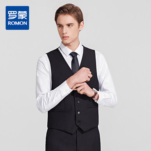 罗蒙男士马甲春商务休闲纯色背心马夹西装马甲男 商品图4