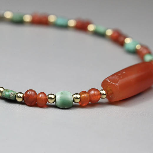 春秋绿松石龟背+西亚高古红玛瑙手串 商品图4