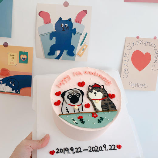多款式~宠物猫狗柴犬泰迪萨摩耶手绘蛋糕-低糖处理无添加 商品图7