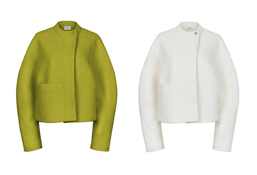 HIDEMI廓形一粒扣圈圈羊毛短款大衣/外套 商品图0