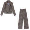 WZNH-LDB3736时尚格子毛呢上衣阔腿裤两件套 商品缩略图4