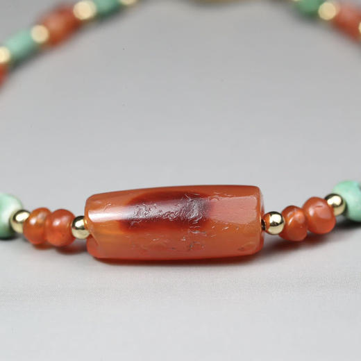 春秋绿松石龟背+西亚高古红玛瑙手串 商品图5