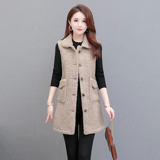 YWE-LD20B58仿羊羔毛时尚减龄马甲外套 商品图3