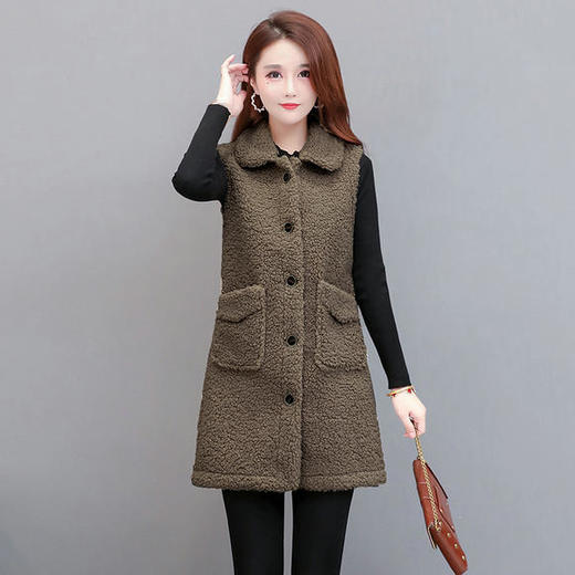 YWE-LD20B58仿羊羔毛时尚减龄马甲外套 商品图2