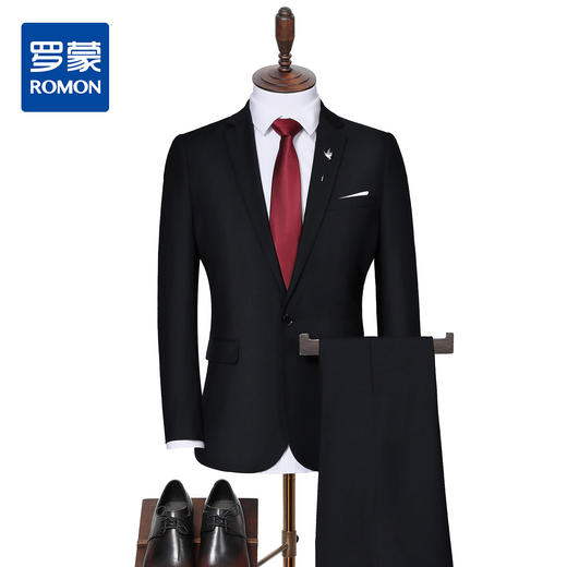 【上衣+裤子】罗蒙西服套装男士正装商务通勤新郎结婚礼服套装 商品图2