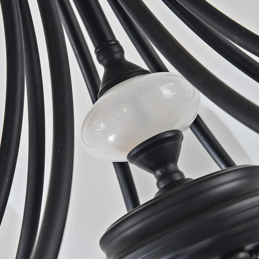 158元美式田园吊灯e27灯头铁艺玻璃餐吊上餐吊下客厅卧室餐厅酒店大堂