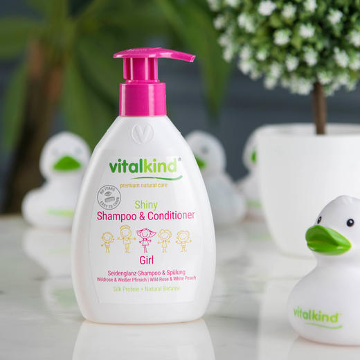 薇塔坎德vitalkind德国儿童洗发水女宝宝洗发护发二合一花香200ml 商品图1