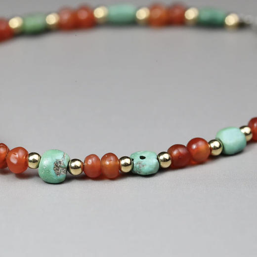 春秋绿松石龟背+西亚高古红玛瑙手串 商品图2