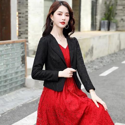 韩版百搭配旗袍裙子外搭蕾丝小西装HR-CME2015AB 商品图3