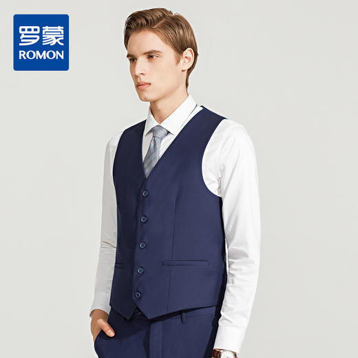 罗蒙男士马甲春商务休闲纯色背心马夹西装马甲男 商品图2