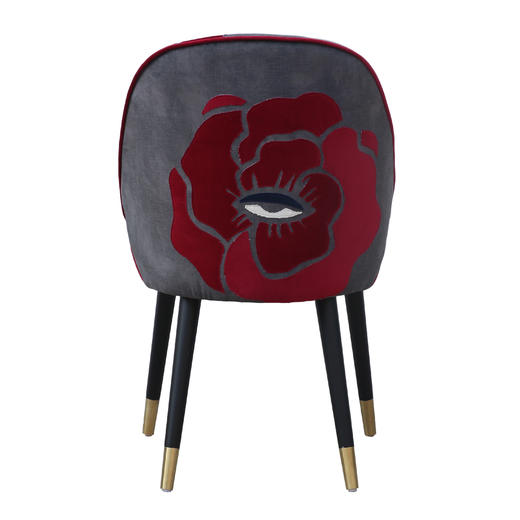 NS家居nsfurniture&SANTU HOME“玫瑰炸弹”艺术原创设计布艺餐椅单椅NSDC-1256C STH RB 商品图4