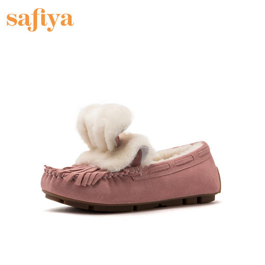 索菲娅秋冬可爱兔耳朵单鞋毛边豆豆鞋SF94111063 商品图0