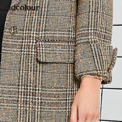 oldcolour冬季新品商场同款格子含羊毛西装外套女L42048240 商品图3