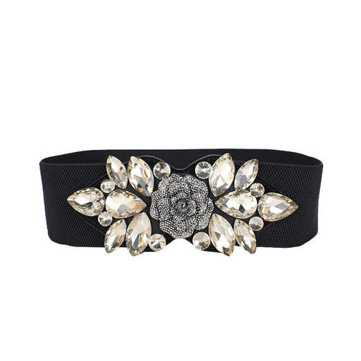 ssgspd002新款时尚气质水晶玫瑰花腰带