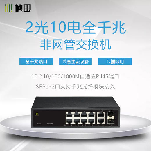 2光10电全千兆非POE网络交换机G1012L 商品图0