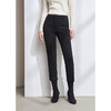 EITIE爱特爱冬季新款通勤显瘦百搭开叉中腰黑色小脚九分裤女6305014 商品缩略图2