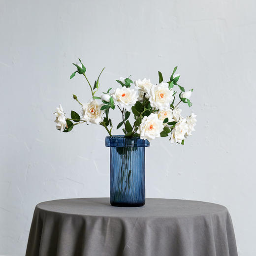 bixuan 直筒圆反口彩色条纹玻璃花瓶 客厅插花会所装饰工艺品摆件 商品图3