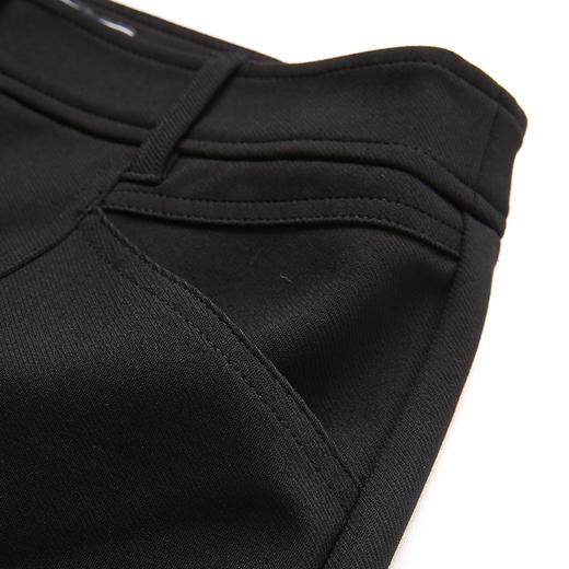 EITIE爱特爱冬季新款通勤显瘦百搭开叉中腰黑色小脚九分裤女6305014 商品图9