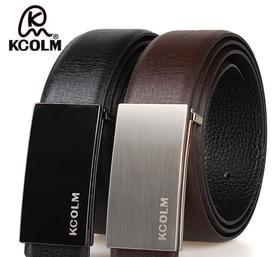 【服饰鞋包】男士平滑扣皮带  牛皮商务休闲潮腰带