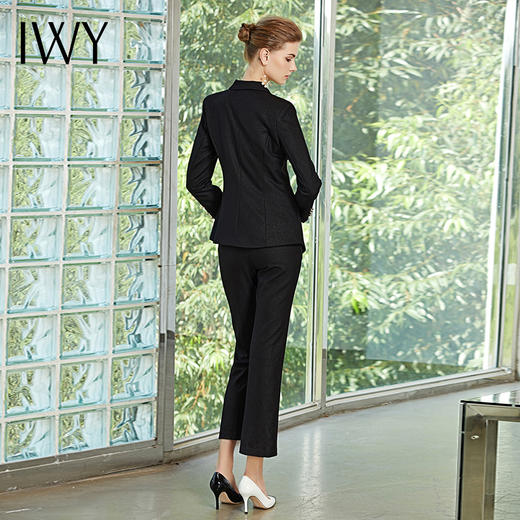 IWY/黑色长袖西装长裤套装C10407-B+P10407-B 商品图3