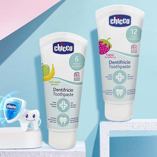 意大利chicco智高安全可吞咽婴儿牙膏无氟水果味0-1-3岁 商品图1