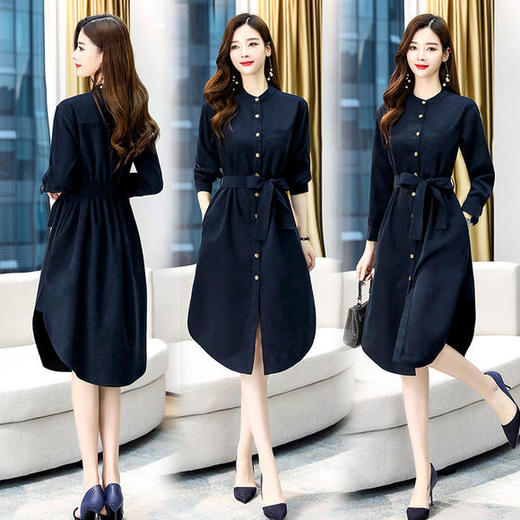 WZNH-SYY2085秋季新款长款宽松厚款连衣裙 商品图1